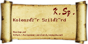 Koleszár Szilárd névjegykártya