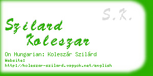 szilard koleszar business card